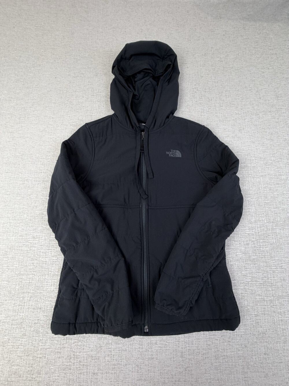 The North Face Women’s Small Black Softshell Hooded Jacket Full Zip Fleece Lined